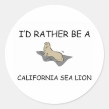Sería bastante un león marino de California Pegatinas Redondas