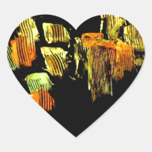 Serie de pintura abstracta original calcomania corazon