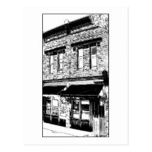 "Series delanteras coloridas de la calle " Tarjetas Postales