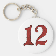 Series rojas del número del día de fiesta del terc llavero personalizado