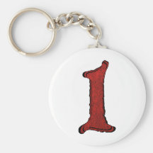 Series rojas del número del día de fiesta del terc llaveros personalizados