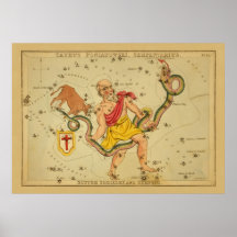 Serpens - imagen astronómica de la carta de estrel poster