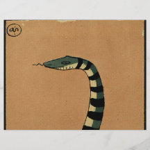 Serpiente - anticuaria, ejemplo de libro colorido tarjetas informativas