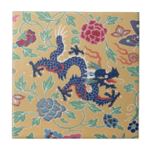Serpiente asiática china Qing loco azul del dragón Tejas Ceramicas