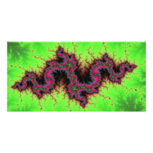 Serpiente del fractal - el rosa, el fucsia y el ne tarjeta personal