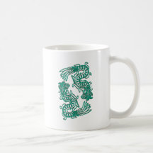 Serpientes aztecas del jade taza de café