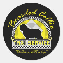 Servicio barbudo del taxi del collie etiqueta