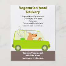 Servicio de entrega vegetariano de la comida tarjetón