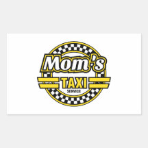 Servicio del taxi de la mamá rectangular pegatinas