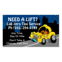 Servicio del taxi tarjetas personales