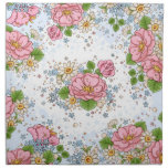 Servilleta del rosa de té fijada (azul)