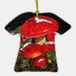 Seta del navidad, Toadstools, nieve, acebo Ornaments Para Arbol De Navidad