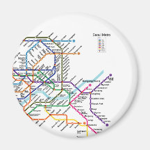 Seul Metro_Map Imán De Frigorífico