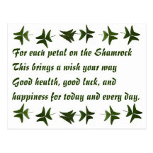 Shamrock2 de bendición irlandés tarjetas postales