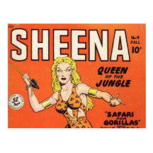 Sheena: Cómic de la mujer de la selva Tarjeta Postal