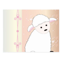 Sheepy en rosa tarjetas postales