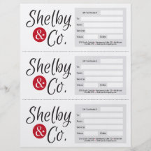 shelby y co. vales tarjetón