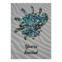 Shell Jeweled arco iris Invitacion Personalizada