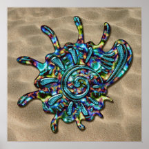 Shell Jeweled arco iris Posters