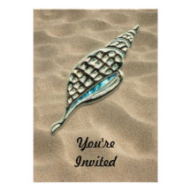 Shell Jewelled azul Invitaciones Personales