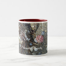 Shell rojo vibrante lavado para arriba por la mare taza de café