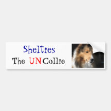 Shelties la pegatina para el parachoques del colli etiqueta de parachoque