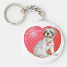 Shih Tzu/el día de San Valentín de Lasa Apso Llavero