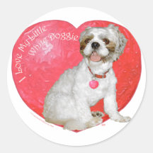 Shih Tzu/el día de San Valentín de Lasa Apso Pegatinas