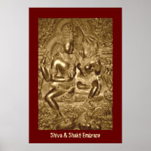 Shiva y abrazo de Shakti Poster