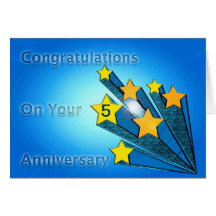 Shooting Stars del personalizable del aniversario  Tarjetas