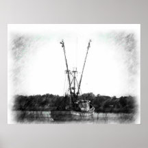 Shrimper en Savannah_Painting Posters