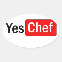 Sí cocinero pegatinas de oval personalizadas