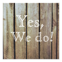 ¡Sí, hacemos! Invitación de madera del boda del pa