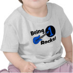 ¡Siendo rocas 1! El 1r cumpleaños del bebé persona Camiseta