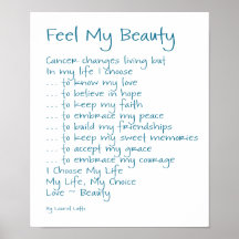 Sienta mi texto del poema del cáncer de la belleza posters