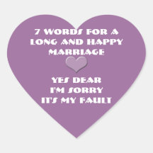 Siete palabras para largo y feliz Boda-cualquier c Colcomanias Corazon Personalizadas
