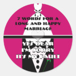 Siete palabras para una boda larga y feliz etiqueta redonda