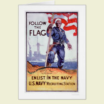 Siga la bandera - aliste a la marina de guerra (US tarjetas