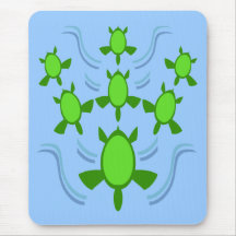 Siga las tortugas Mousepad Tapetes De Raton