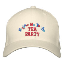 Sígame a la fiesta del té gorra de béisbol bordada