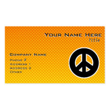 Signo de la paz amarillo-naranja tarjeta de negocio