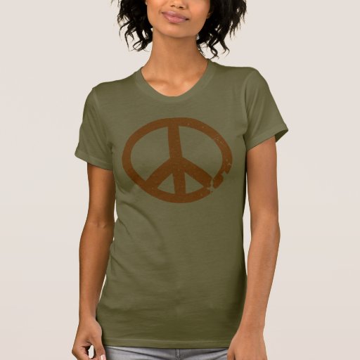 Signo de la paz anaranjado apenado KRW Camiseta