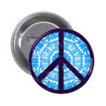 Signo de la paz azul del teñido anudado pin