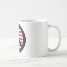 Signo de la paz con la bandera americana taza de café