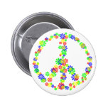 Signo de la paz de flores pin