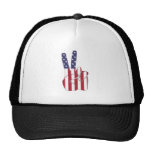 Signo de la paz de la bandera americana gorros bordados
