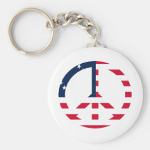 Signo de la paz de la bandera americana llavero personalizado
