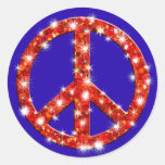Signo de la paz de la mirada de la chispa pegatinas redondas