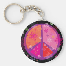Signo de la paz de la tarjeta del día de San Valen Llaveros Personalizados
