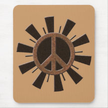 SIGNO DE LA PAZ DE MÁRMOL DE BROWN ALFOMBRILLA DE RATONES